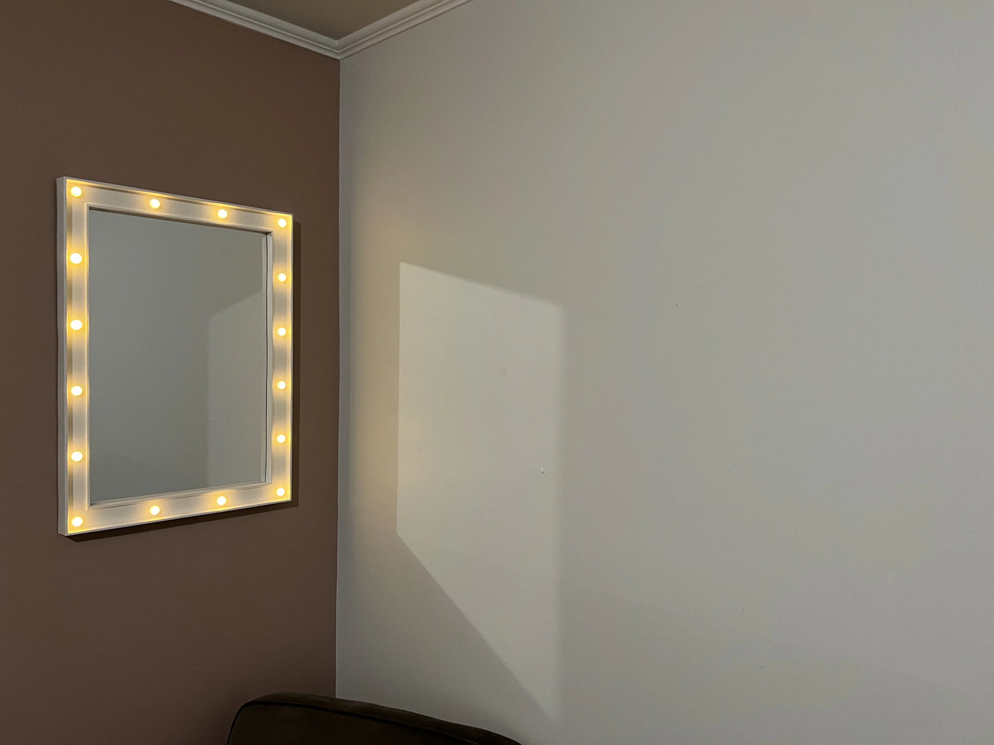 Justice 18" x 22" Rectangle Lighted Wall Mirror, White