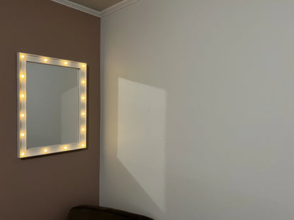 Justice 18" x 22" Rectangle Lighted Wall Mirror, White