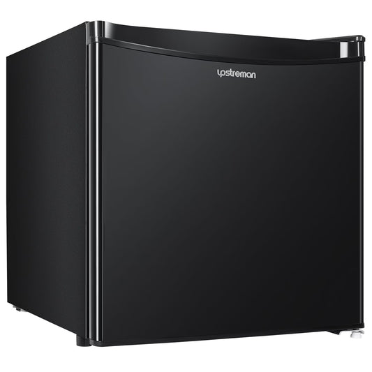 Upstreman 1.7 Cu ft Mini Fridge with Freezer Single Door Compact Refrigerator, Low Noise, Energy Saving, Adjustable Temperature, Reversible Door, for Home Office Dorm, Black FR17
