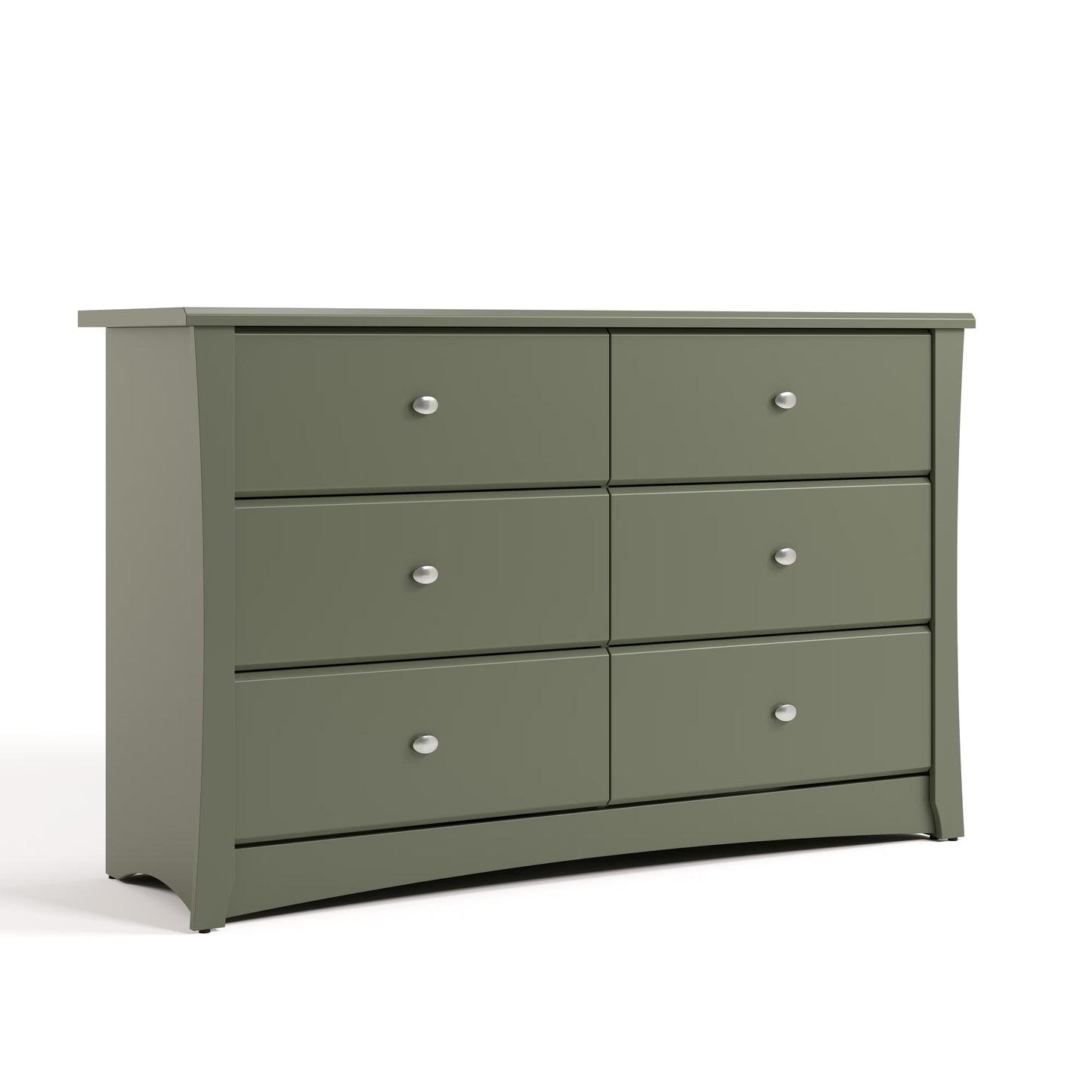 Storkcraft Crescent 6 Drawer Children's Nursery Double Dresser, White