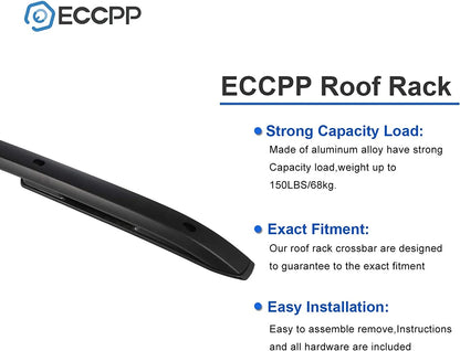 ECCPP Roof Rack Side Rails Luggage Cargo Carrier Roof Side Rails Fit for Jeep Renegade 2015-2022,Travel Essentials Black Aluminum Roof Rack Cross Bars Cross Rails