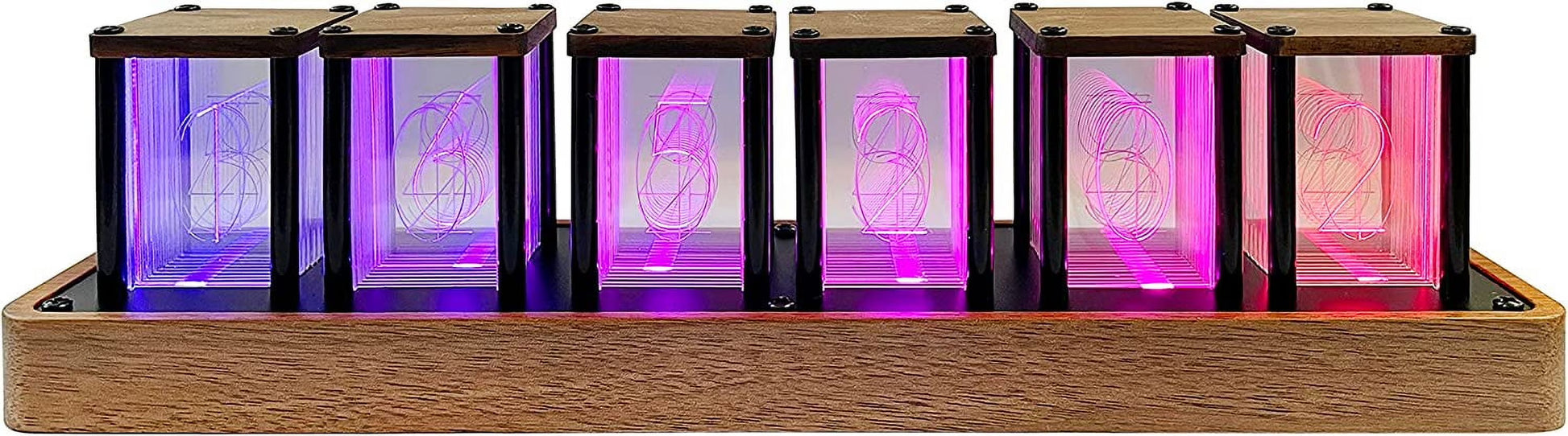 Nixie Tube Clock Electronic LED Glow mulation Retro Modern Wooden Alarm Clock USB Powered Home Decoration Gift