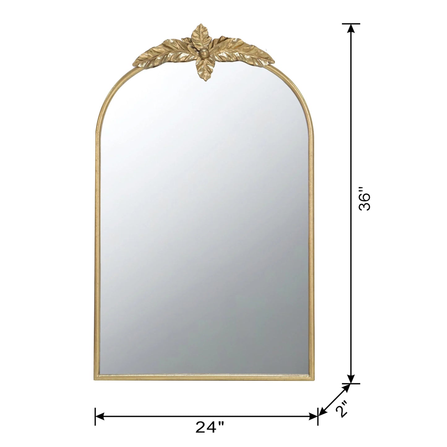 Full Length Mirror 24" x 36" Arched Wall Mirror with Gold Metal Frame, Wall Mirror for Living Room Bedroom Hallway,Full Body Mirror