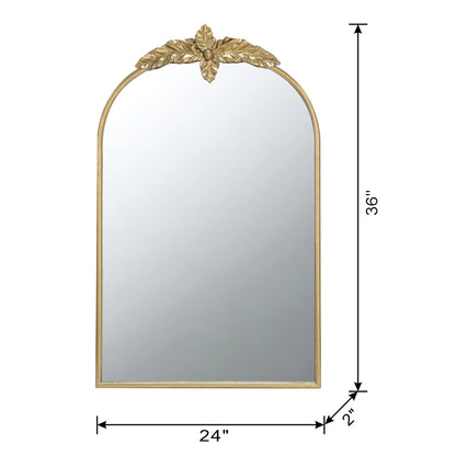 Full Length Mirror 24" x 36" Arched Wall Mirror with Gold Metal Frame, Wall Mirror for Living Room Bedroom Hallway,Full Body Mirror