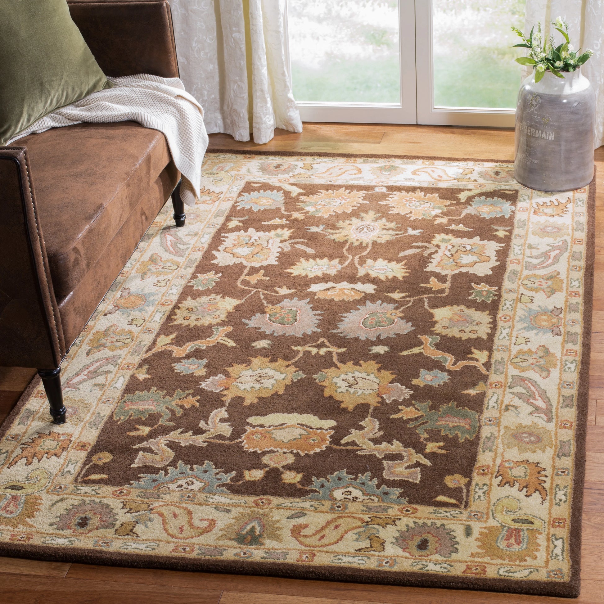 SAFAVIEH Bergama Bradford Oriental Wool Area Rug, Taupe/Ivory, 8' x 10'