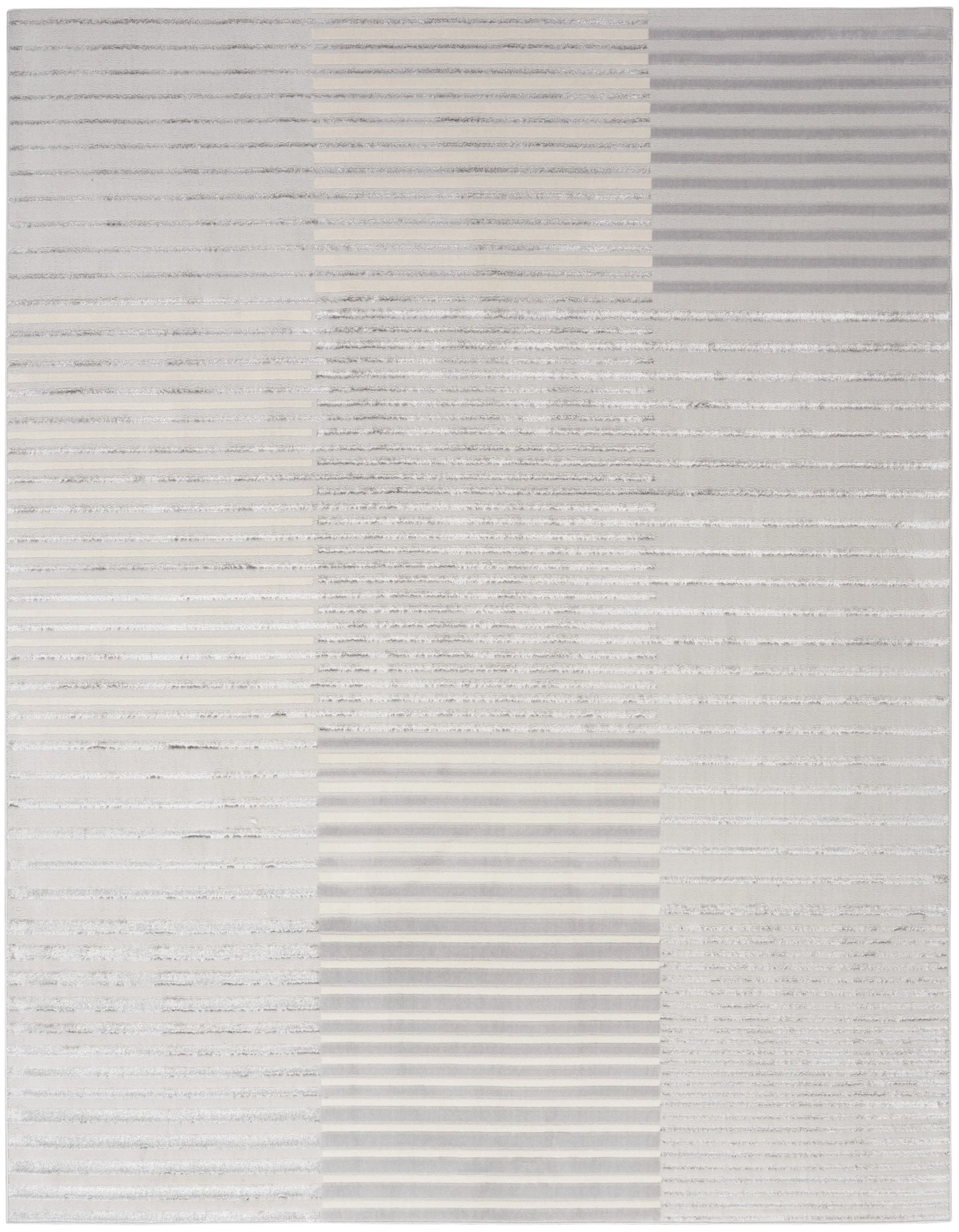 Inspire Me! Home Dcor Brushstrokes Striped Beige Silver 5'3" x 7'3" Area Rug (5x7)