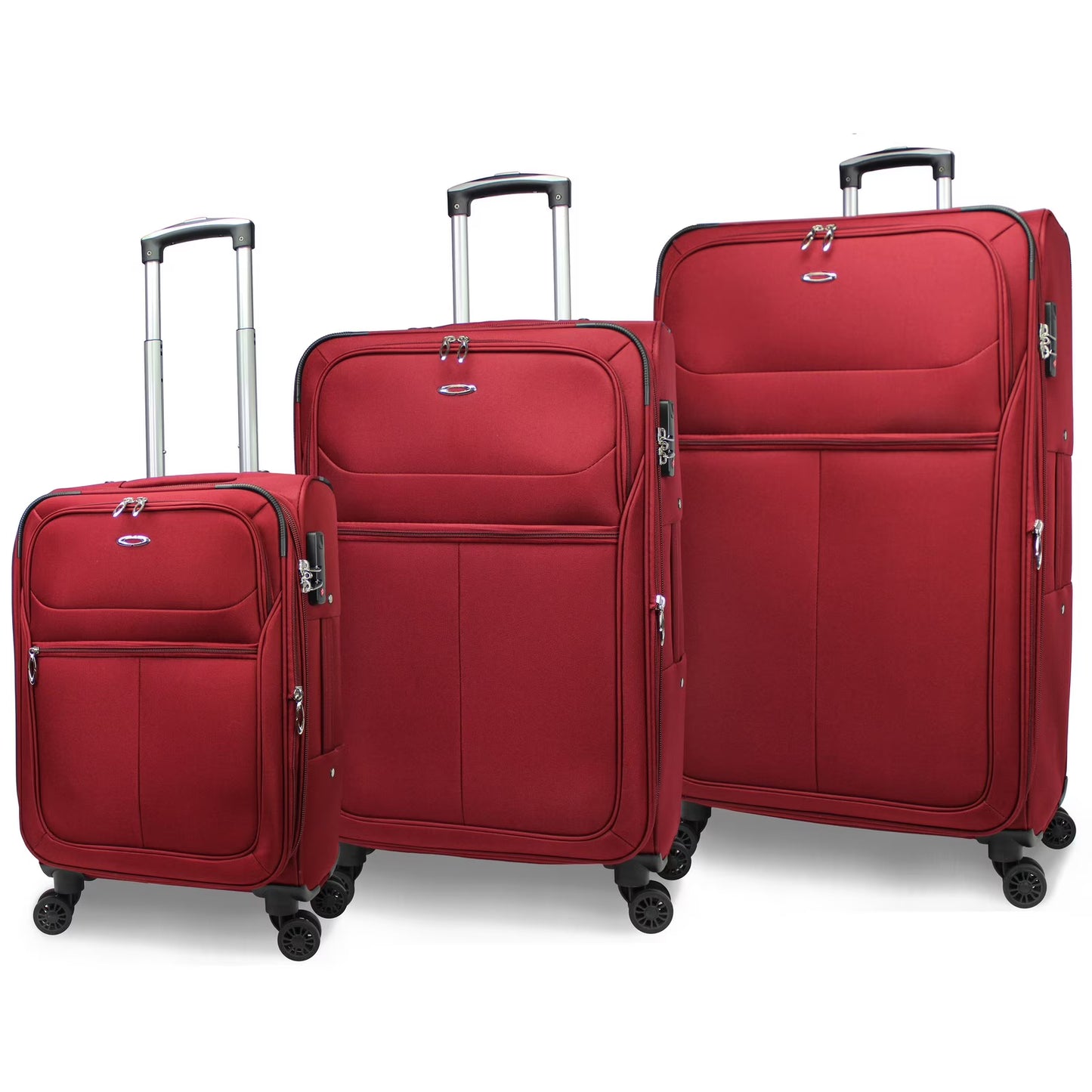 CalBags Kemyer Softside Lightweight 3-Piece Expandable Spinner Luggage Set - Black