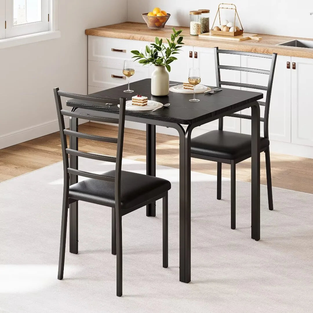 Dining Table for 2, Small Square kitchen Dining Tables Set,Space Saving Wood Accent Furniture for Apartment,Home Office, Gray