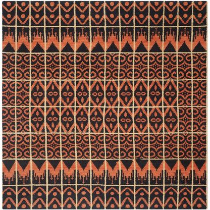 SAFAVIEH Kenya Kestrel Southwestern Wool Area Rug, Orange/Black, 8' x 10'