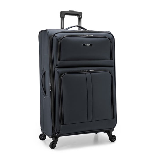U.S. Traveler Anzio Softside Expandable Spinner Luggage, Dark Grey, 30" Checked Large