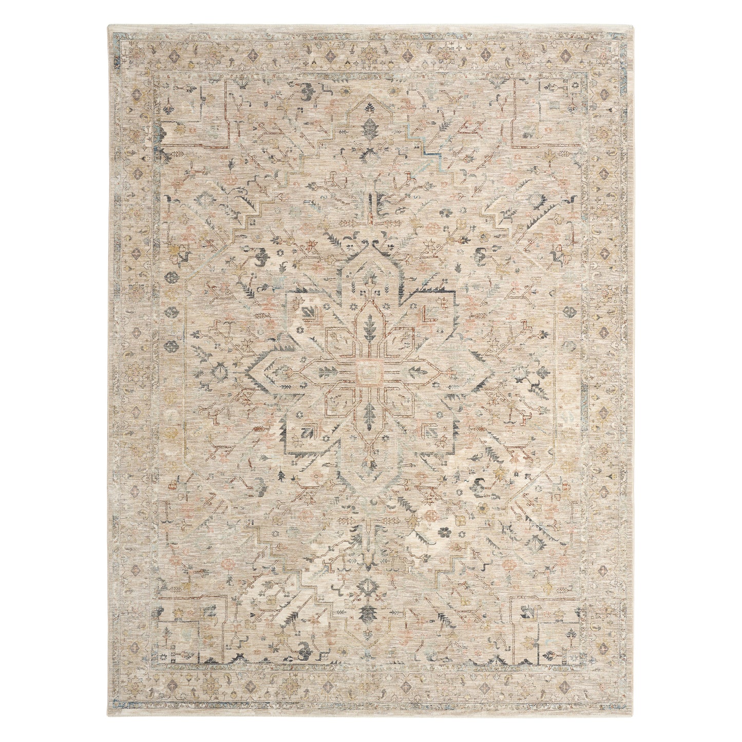 Nourison Antiqua Area Rug, Rose 9’ x 12’7”