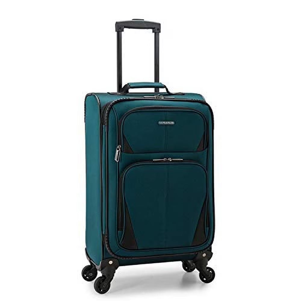 U.S. Traveler Aviron Bay Expandable Softside Luggage with Spinner Wheels, Black, 22" Carry-on