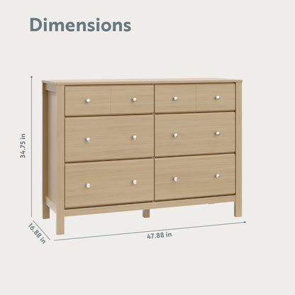 Storkcraft Horizon 6 Drawer Nursery Double Dresser, Driftwood