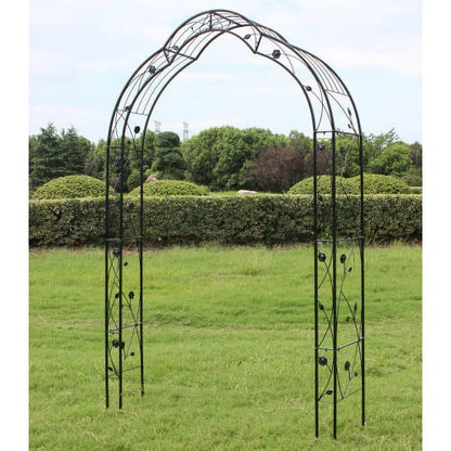 ACE-GARDEN, 1-YEAR-WARRANTY, 59"*15.35"*98.4", Metal Garden Arch Assemble Freely with 8 Styles Garden Arbor Trellis Climbing Plants Support Rose Arch(Black)