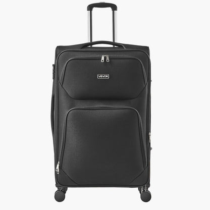 Softside Expandable Luggage with Spinner Wheels, 28-Inch Softside Checked Large Luggage, Lightweight Checked Suitcase with Expandable Zippered Pocket and TSA Lock, Black