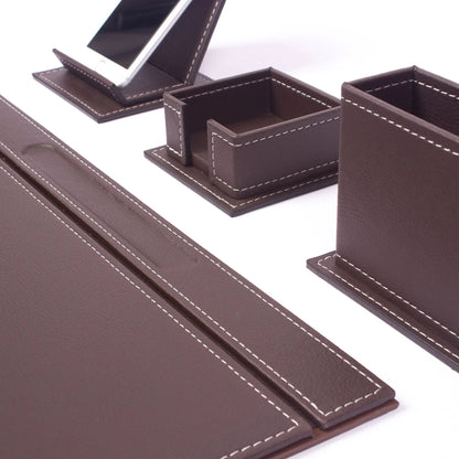 Leather Desk Set - Home Office Accessories - Desk Supplies - Leather Desk Set - Office Table Work Desk Accessories - Desk Storage Organizer - 4 Accessories-4 PCS