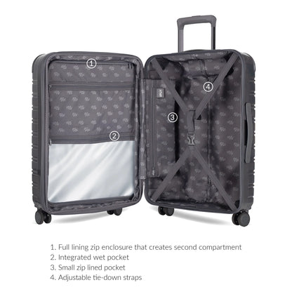 iFLY Hardside Fibertech 3.0 2 Piece Set, 20" Carry-on and 28" Checked Luggage, Gadget Gray