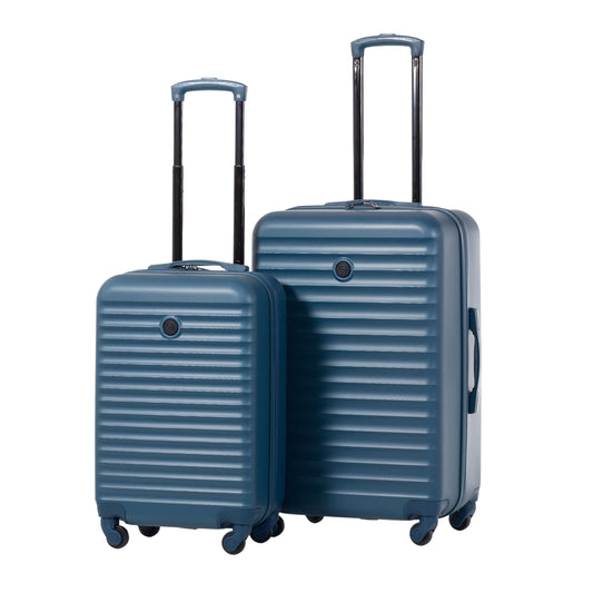 PROTEGE 2PC Hardside Luggage Set, 20" Carry-on and 25" Checked Upright Spinner Luggage, Blue