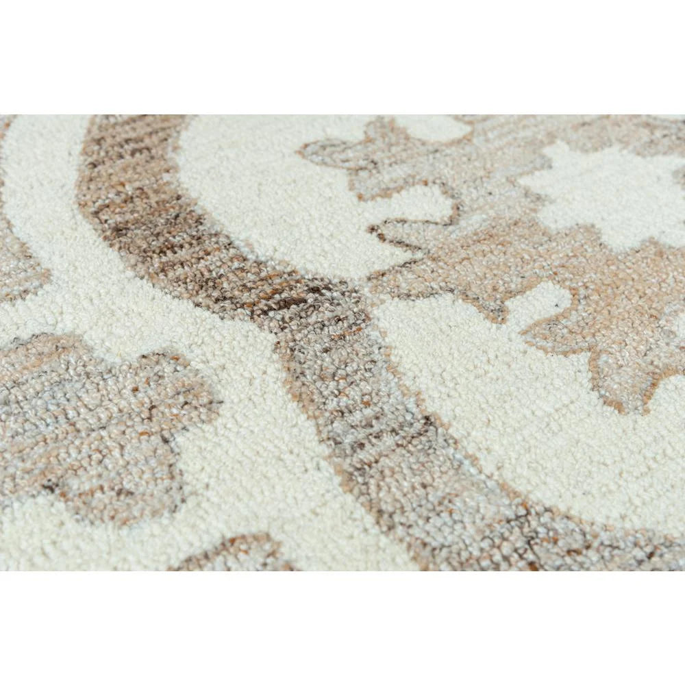 Alora Decor Neo 5'x7'6" Scroll Ivory/Beige Hand-Tufted Area Rug