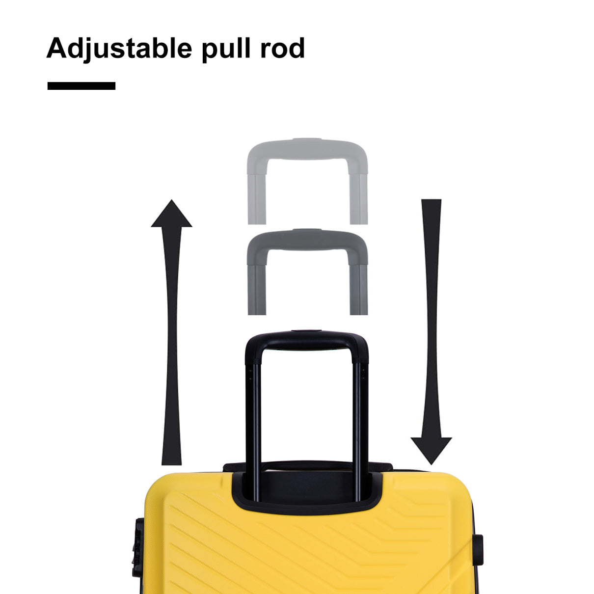 3 Piece Luggage Sets, ABS Lightweight Suitcase(20/24/28), Carry on Hard-Shell Luggage with 2 Hooks, Telescopic Handle, Spinner Wheels and TSA Lock, Yellow