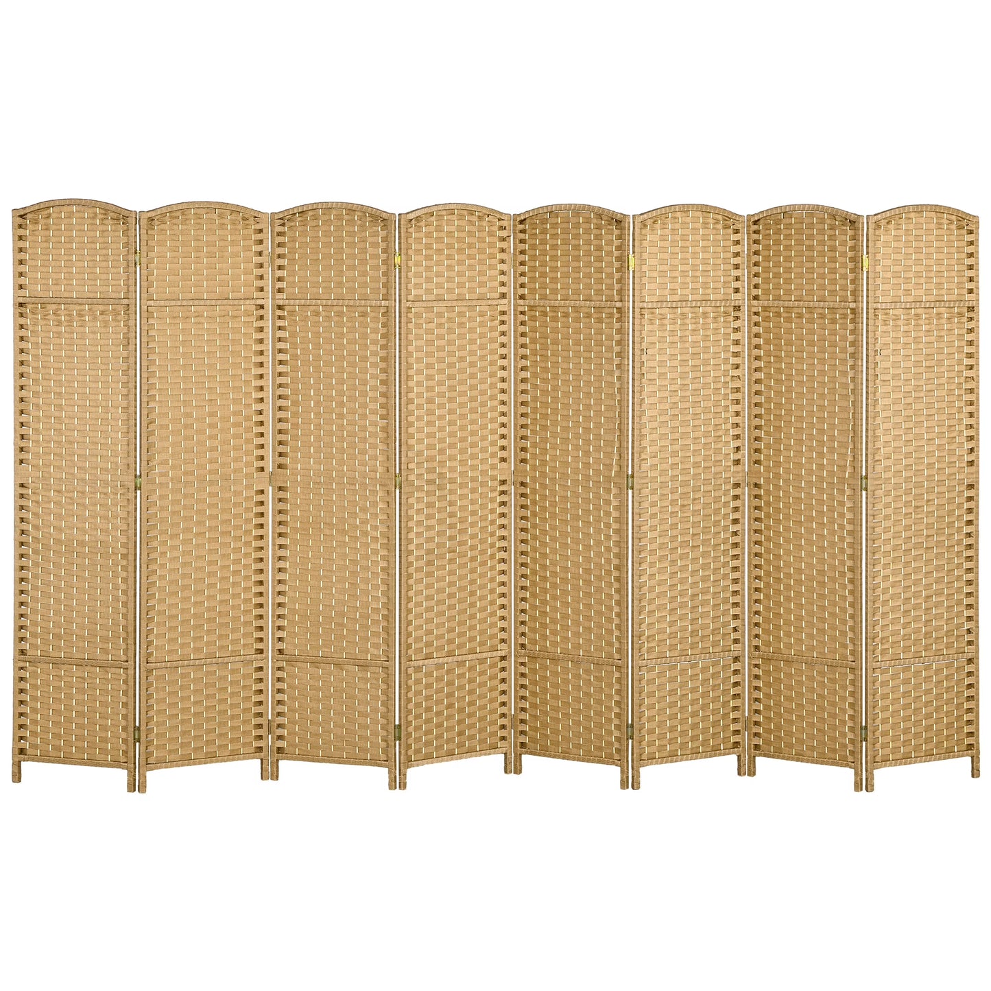 HOMCOM 4 Panel Room Divider Freestanding Folding Privacy Screen Nature Wood