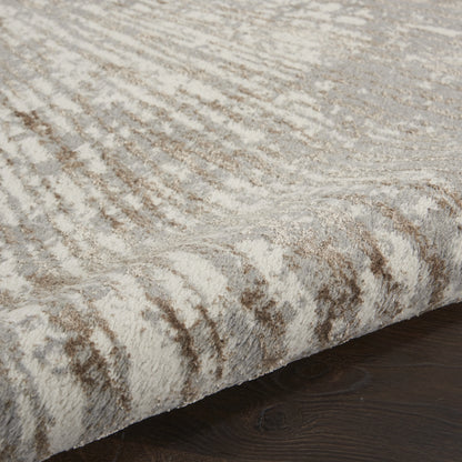 Inspire Me! Home Décor Metallic Abstract Grey Mocha 5'3" x 7'3" Area Rug, (5x7)