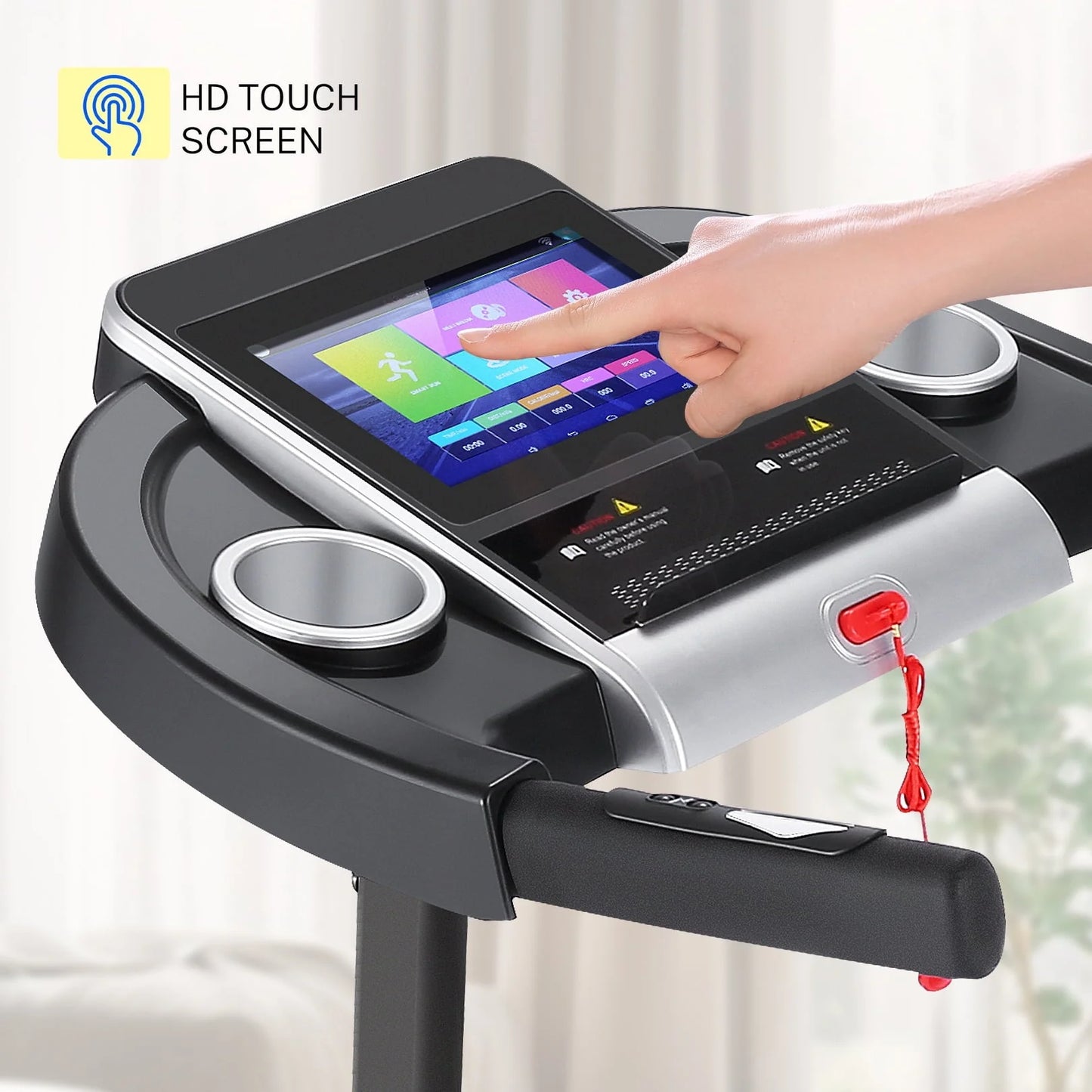 Tikmboex Electric Motorized Treadmill with 3 Incline Levels 3.25HP Brushless Motor WiFi Connection and APP Control for Home Office Walking Running
