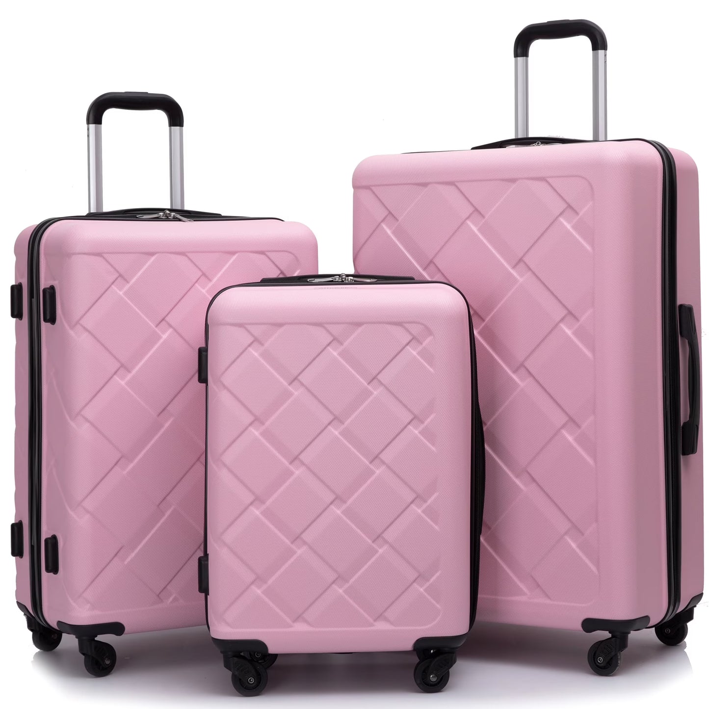 Luggage Sets Hardside 3 Piece, Hardshell Suitcase with Lightweight Durable Spinner Wheels,Black