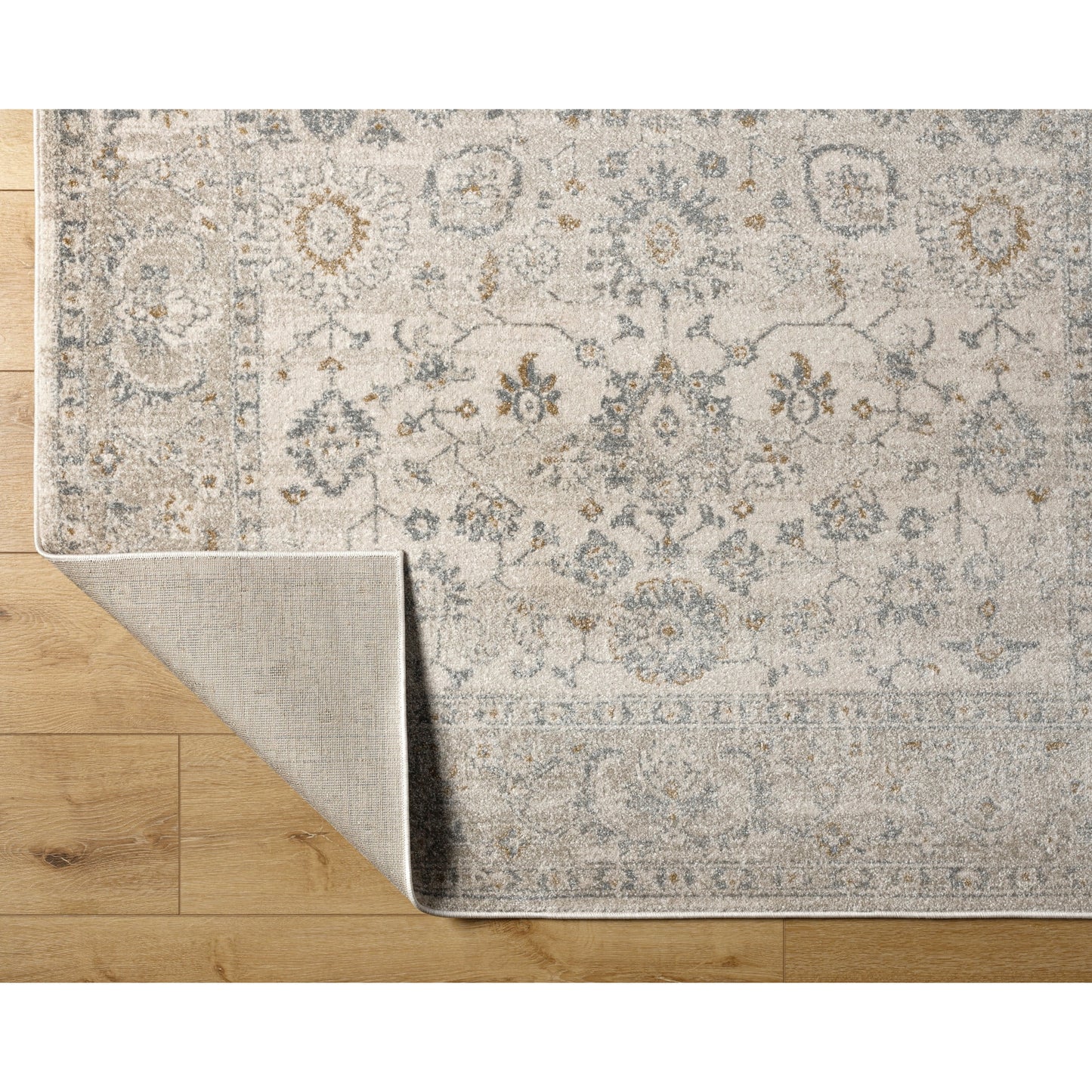 Livabliss Alpharetta Vintage Medallion Area Rug,5'3" x 7',Gray
