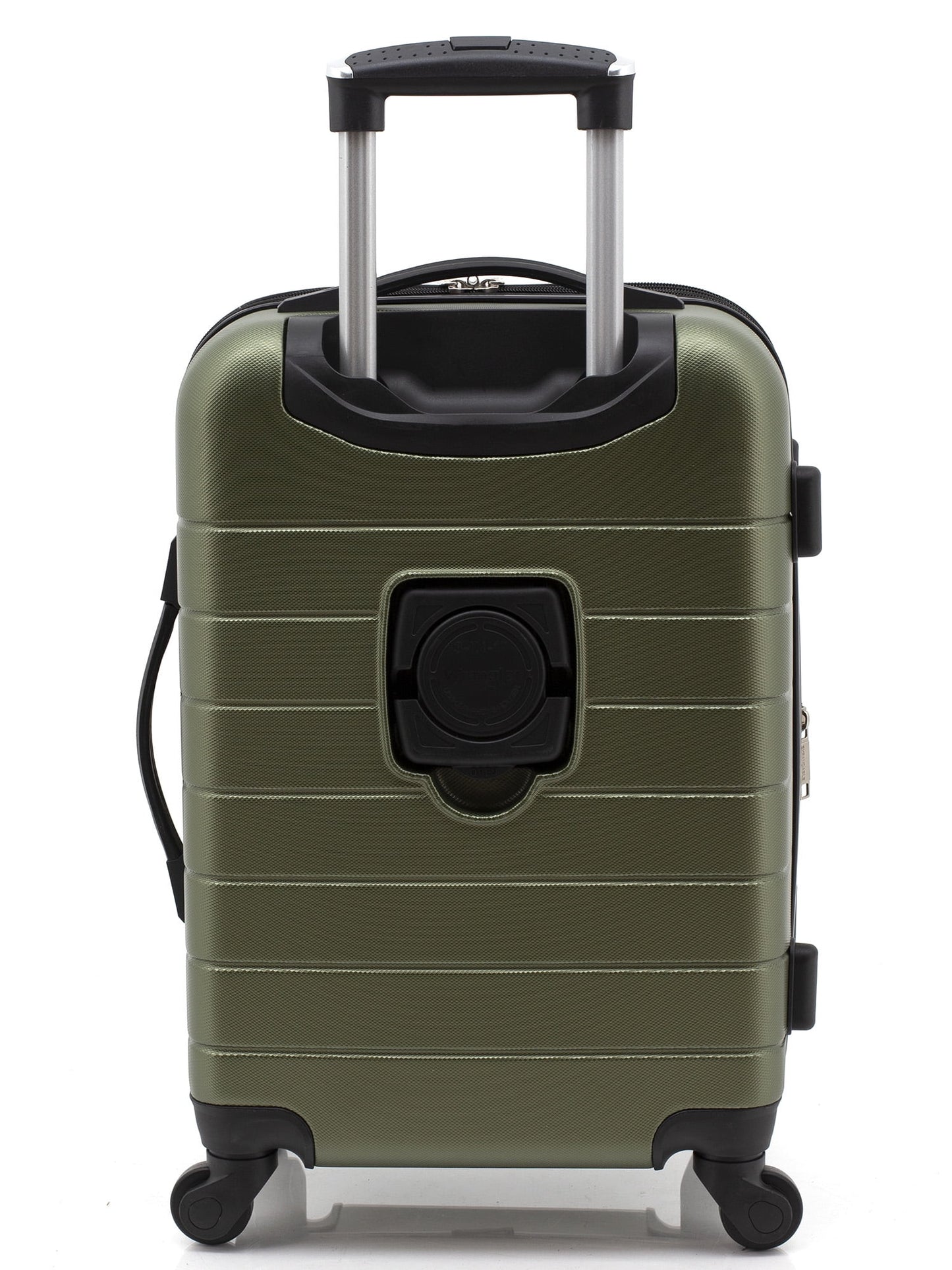 Wrangler 3 Piece Luggage Set with Cup Holder and USB Port, Olive Green