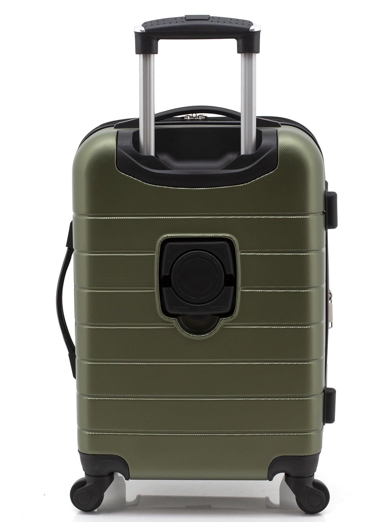 Wrangler 3 Piece Luggage Set with Cup Holder and USB Port, Olive Green