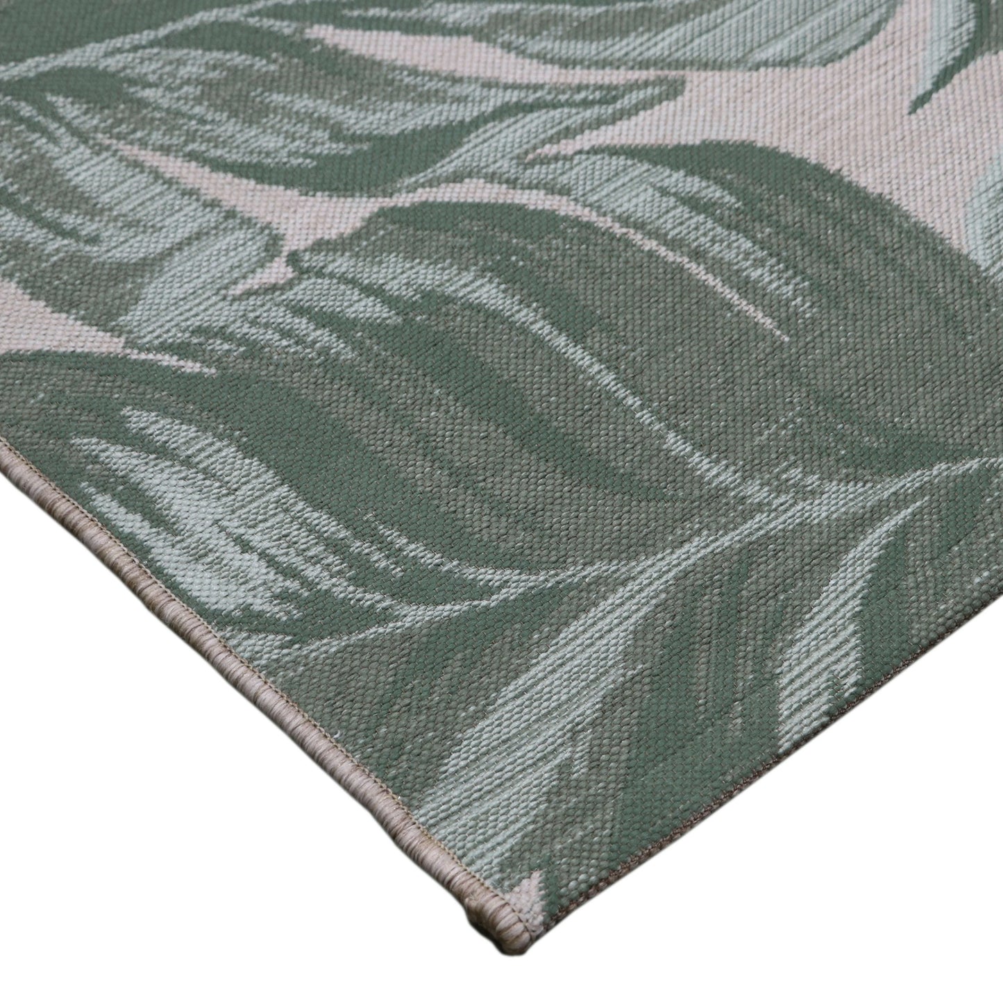 Better Homes & Gardens Palm Leave Reversible Rug, Green/White, 7' x 10'