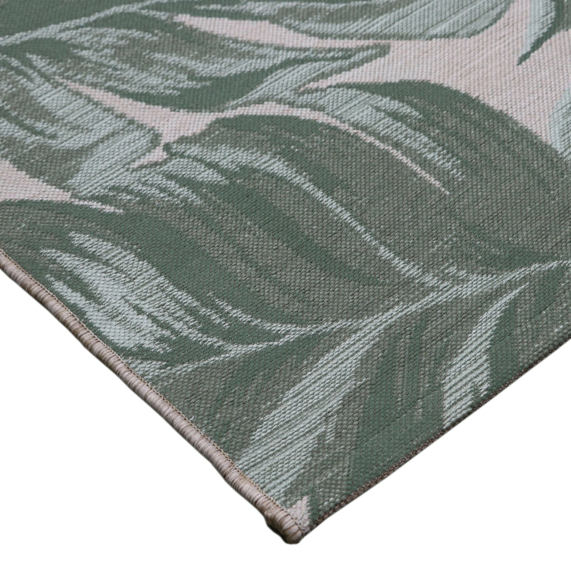 Better Homes & Gardens Palm Leave Reversible Rug, Green/White, 7' x 10'
