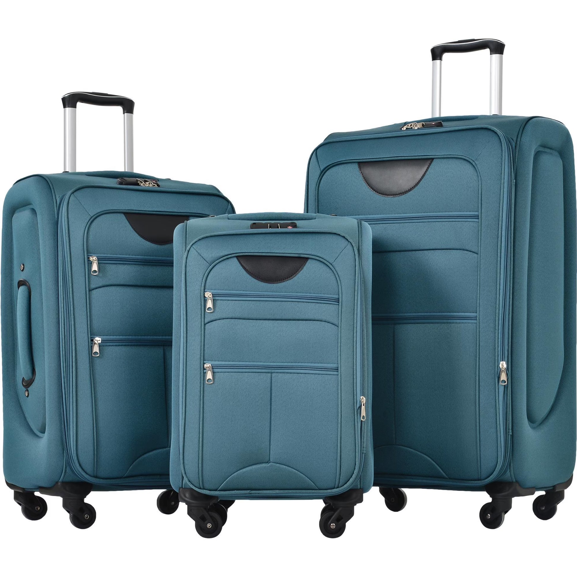 Zimtown 22in 26in 30in Softside Luggage, Expandable 3 Piece Set Suitcase Lightweight Luggage Travel Set, Black