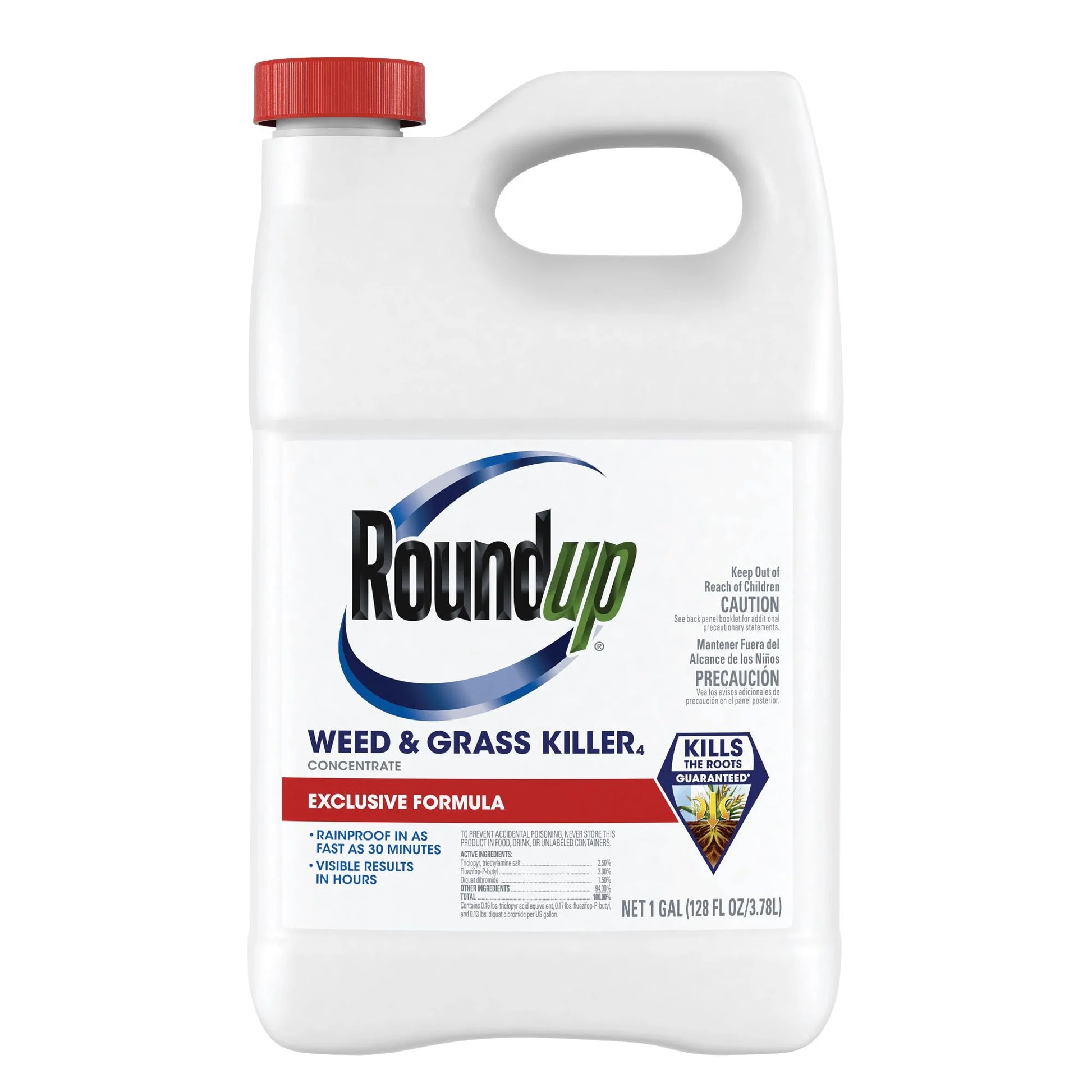 Roundup Weed & Grass Killer Concentrate, Use In Flower Beds and other areas of your yard, 1 gal.