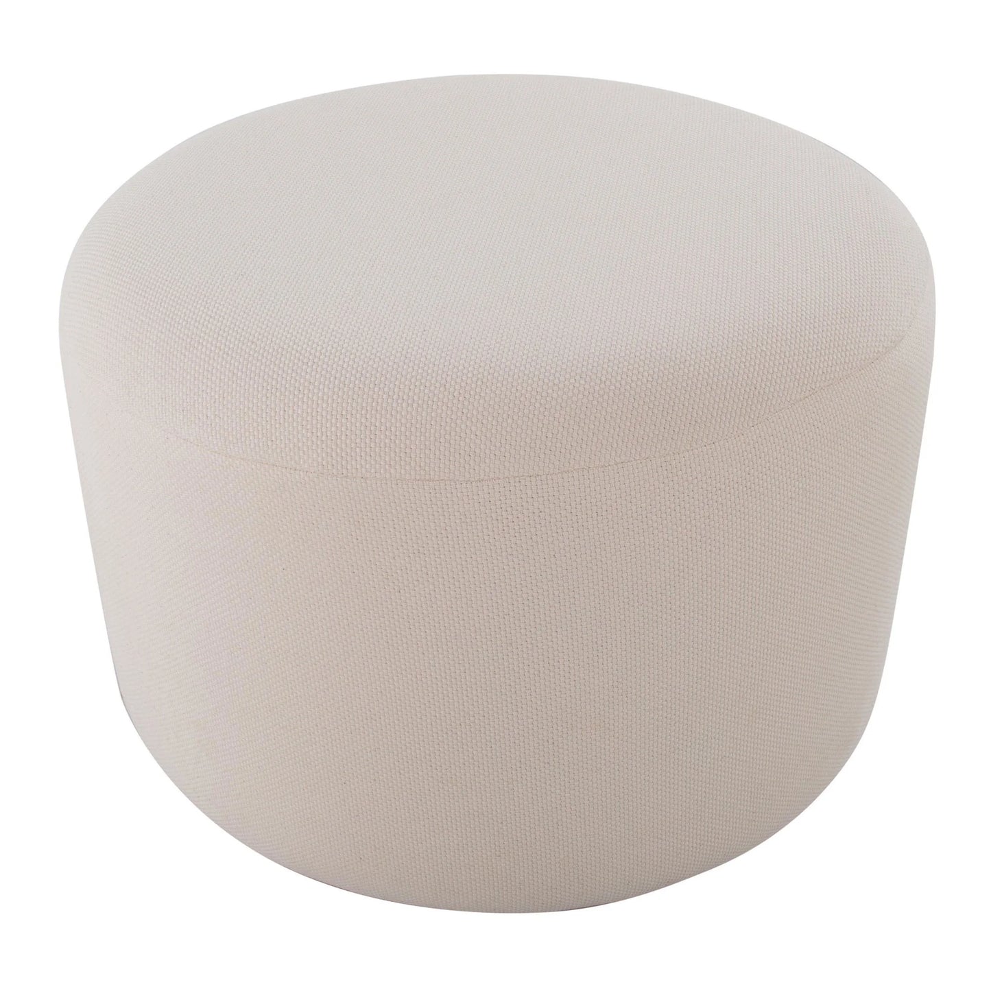 Lumisource Large Round Pouf in Knitted Beige Fabric