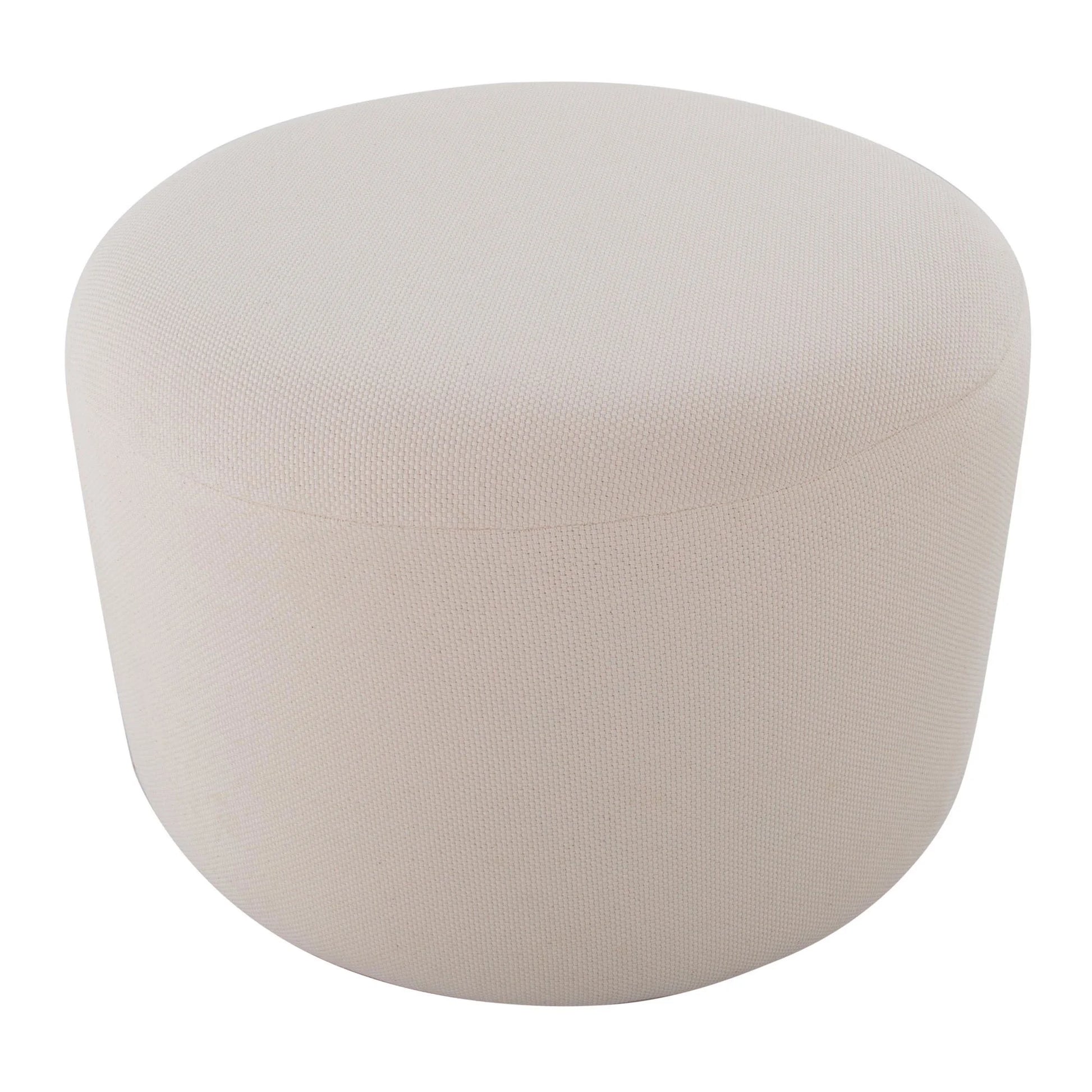 Lumisource Large Round Pouf in Knitted Beige Fabric