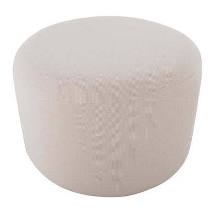 Lumisource Large Round Pouf in Knitted Beige Fabric