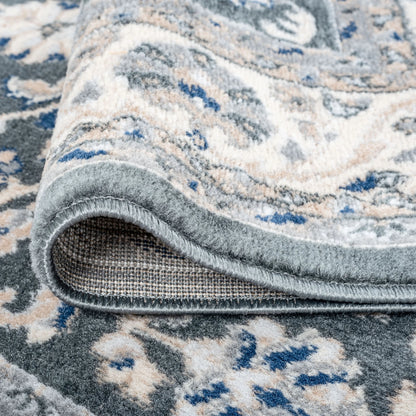 Madison Traditional 8' x 10' Gray Polypropylene Indoor Area Rug