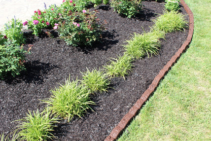 Rubberific Landscape Edging, 4' Gray Cobblestone Rubber Flower Garden Edging Border (4 Pack)