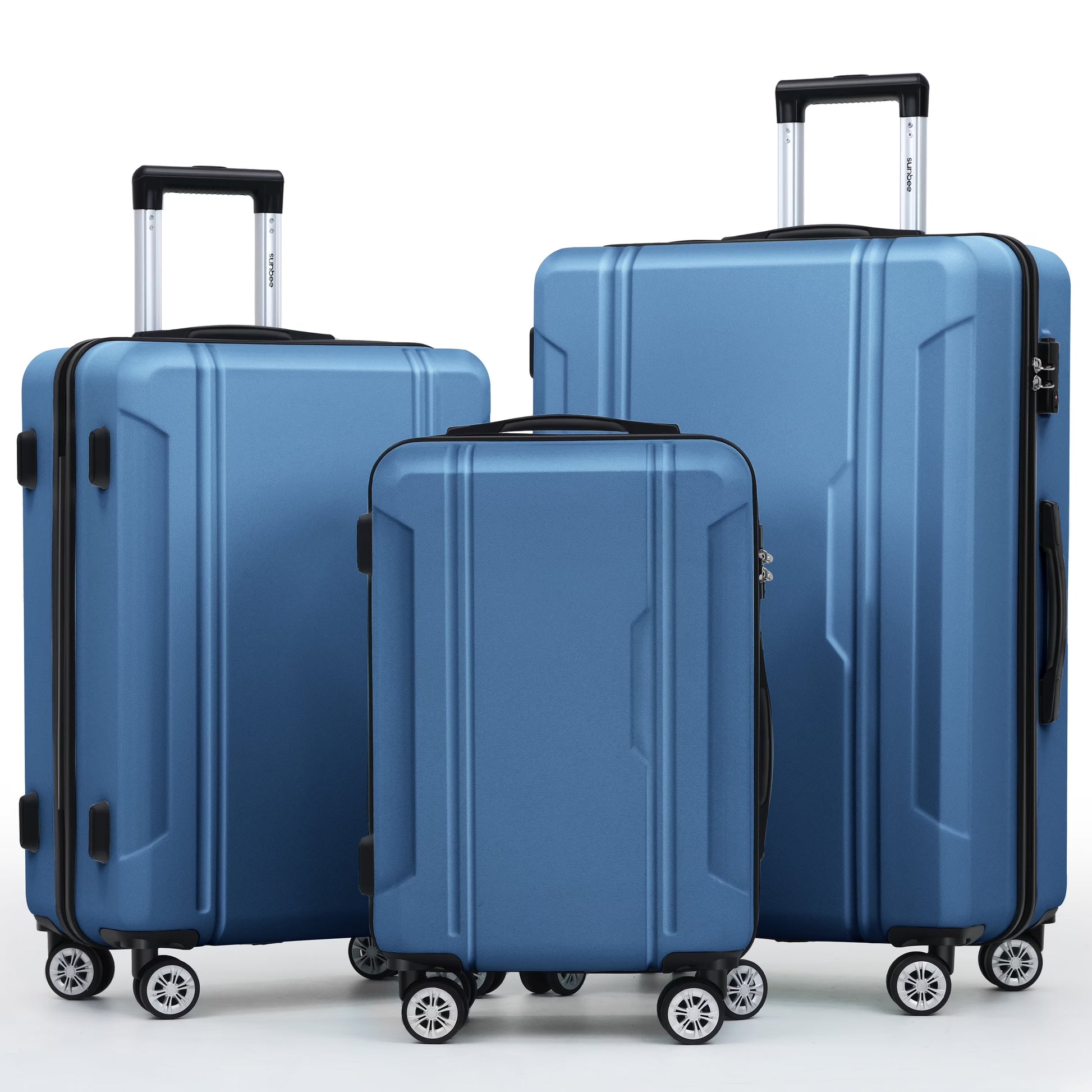 Sunbee 3 Piece Luggage Sets Hard Shell Suitcase Set with TSA Lock Durable Spinner Wheels