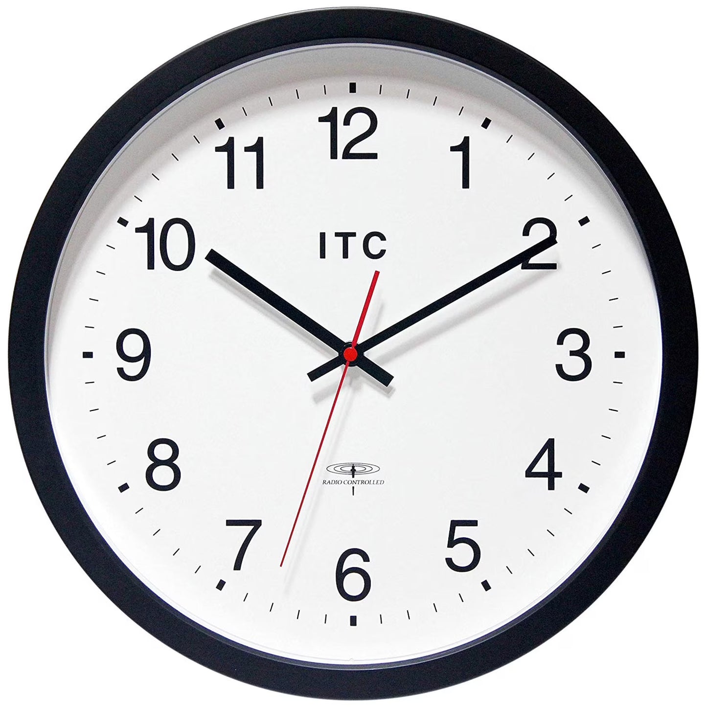 Infinity Instruments 90/RC14-1 Radio Controlled 14 Inch Atomic Clock, Black