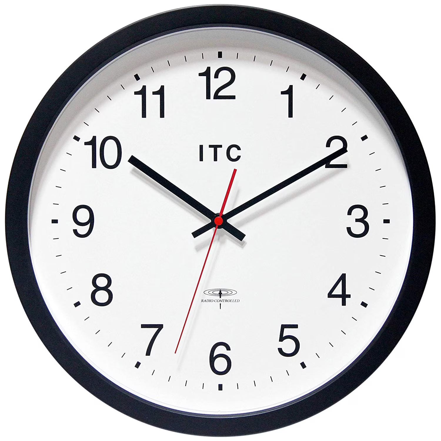 Infinity Instruments 90/RC14-1 Radio Controlled 14 Inch Atomic Clock, Black