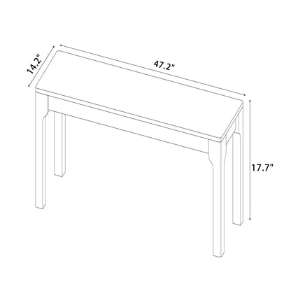 WILK 100% Natural Solid Oak Wood-color Bench Farmhouse Dining Bench, Entrance Bench Bed End Bench,for Living Room, Bedroom ,Home Office,, Balcony,Patios