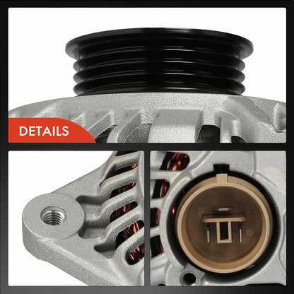 A-Premium Alternator Compatible with Chevrolet Metro, Tracker & GMC Tracker & Suzuki Sidekick, Swift, X-90 & Pontiac Firefly, Sunrunner & Geo Metro, Tracker, 12V 55A 4-Groove Pulley Clockwise