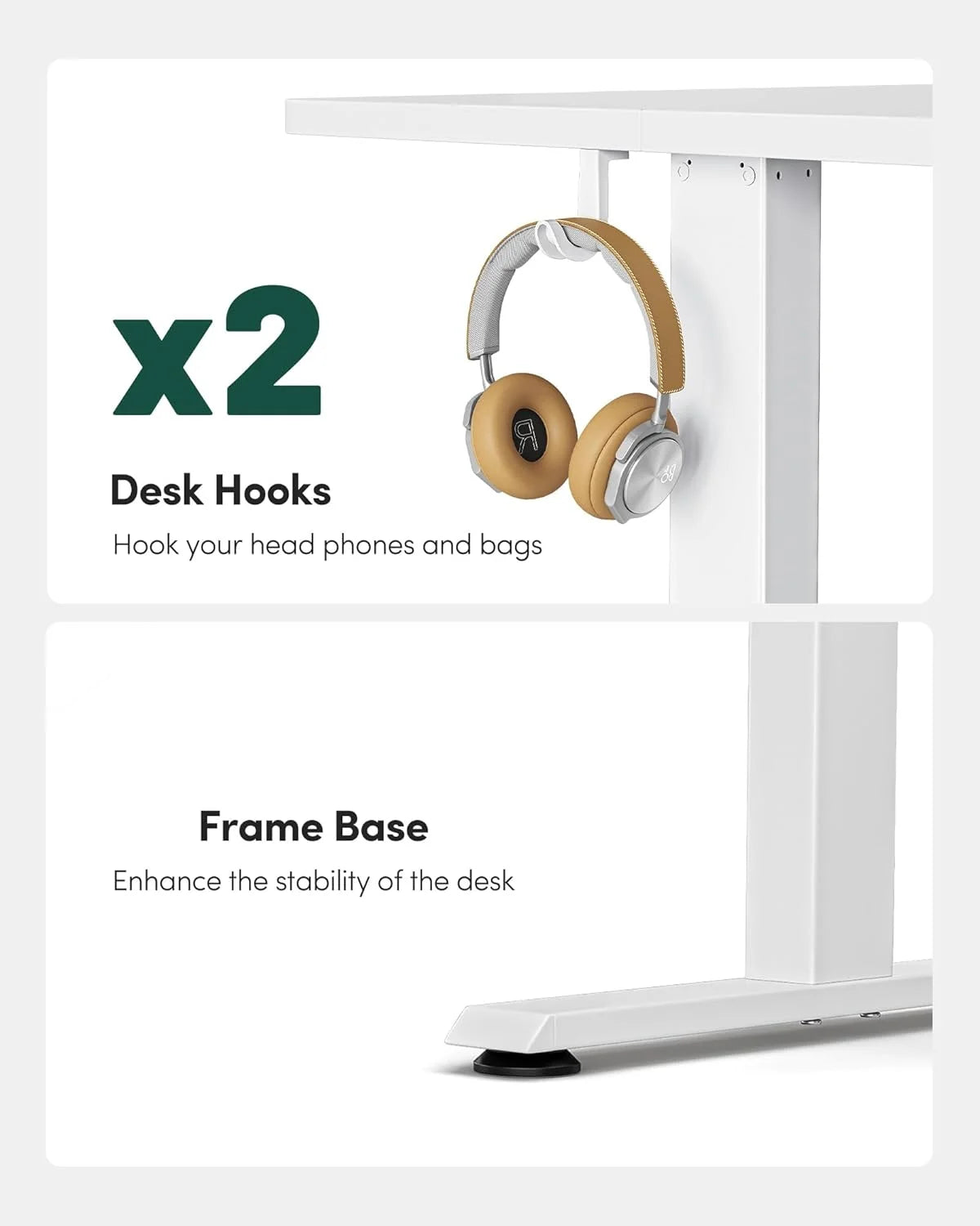 FEZIBO Electric Standing Desk, Height Adjustable Stand up Desk, 40 x 24 Inches Sit Stand Home Office Desk, Computer Desk, White