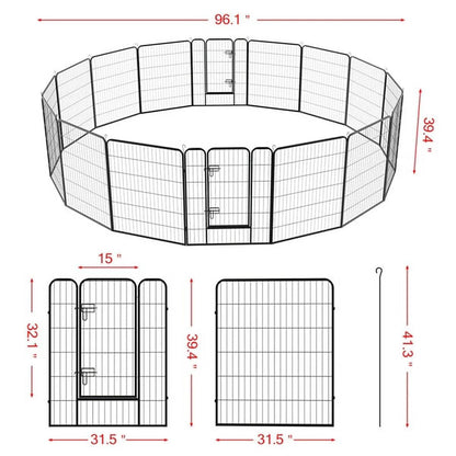 Topeakmart Decorative Garden Fence Rustproof Folding Fencing Landscape Patio Flower Bed Animal Barrier Border Black (40in x 43ft)