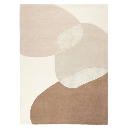 TOWN & COUNTRY LUXE Olso Abstract Colorblock Handcrafted Wool Area Rug, Beige/Blue/Grey, 5'x7'