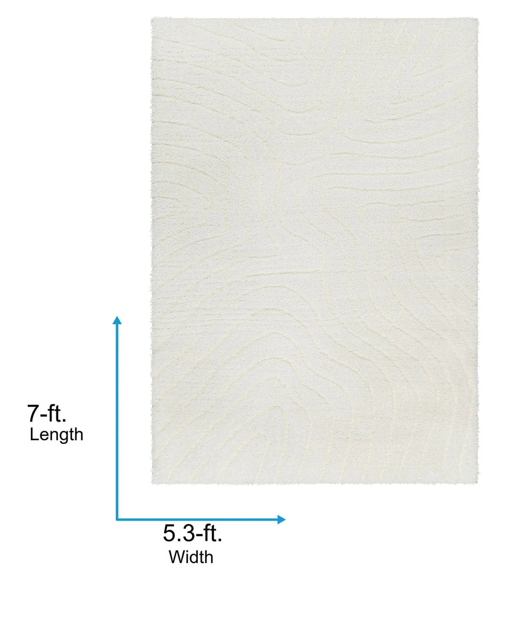 Livabliss Nomadic Modern Textured Area Rug,7'10" x 10',Ivory