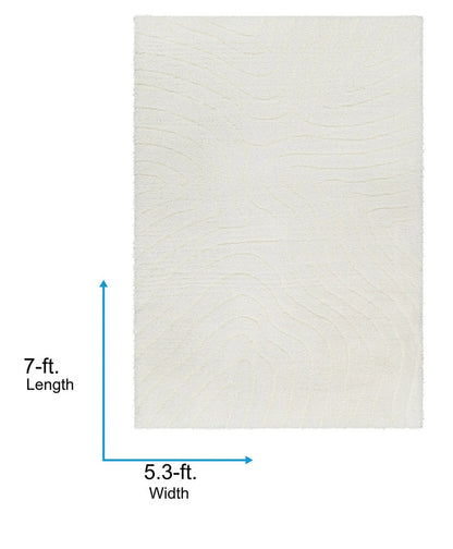 Livabliss Nomadic Modern Textured Area Rug,7'10" x 10',Ivory